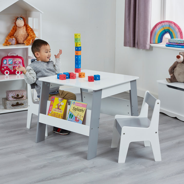 Kids 3 Piece Square Play Or Activity Table and Chair Set